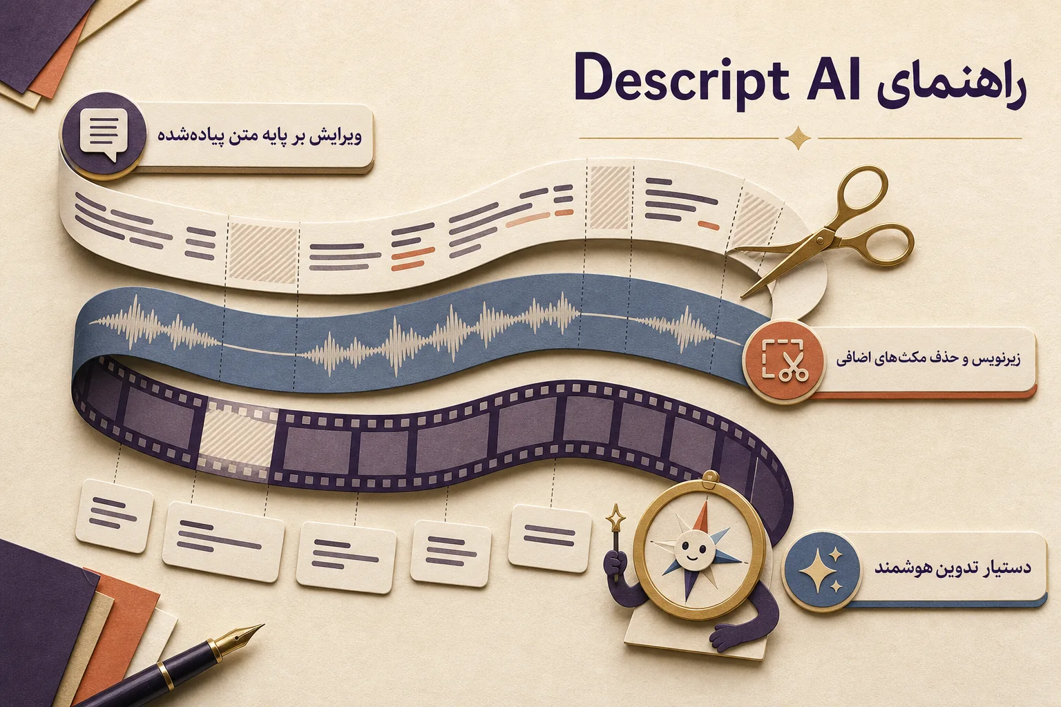 اینفوگرافیک راهنمای انتخاب و استفاده از Descript Hobbyist