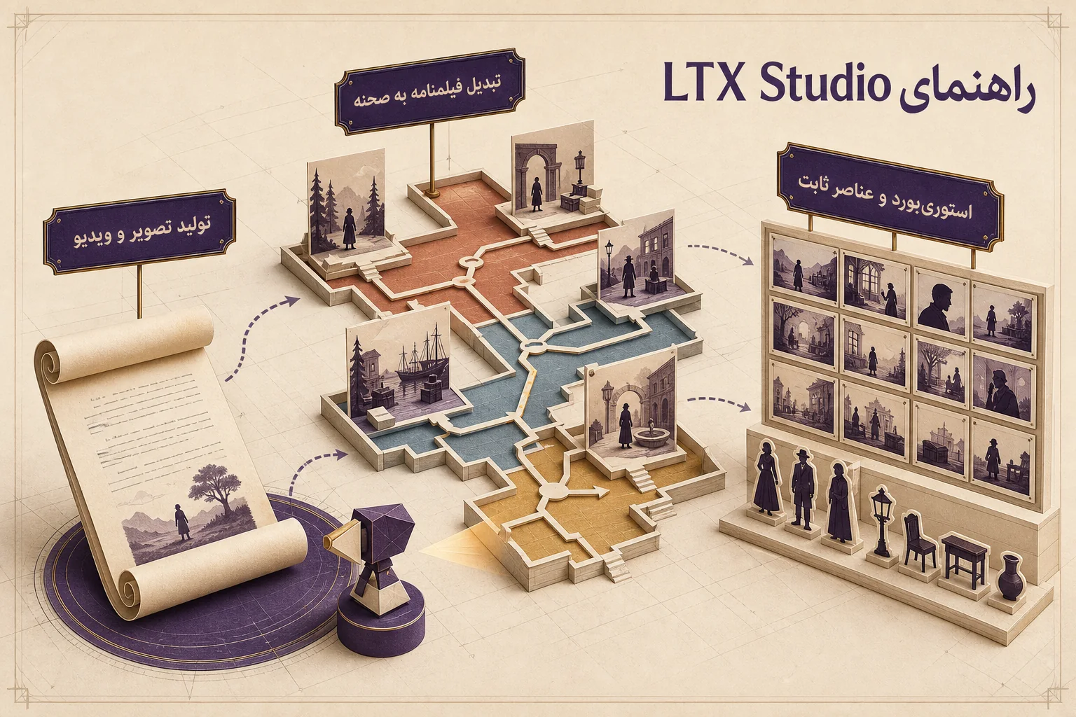 اینفوگرافیک راهنمای انتخاب و استفاده از LTX Studio Lite