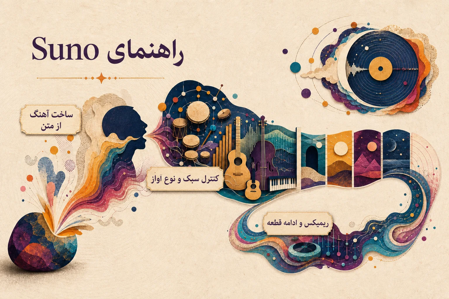 اینفوگرافیک راهنمای انتخاب و استفاده از Suno Pro